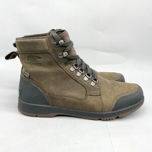 Sorel Mens 10 Ankeny WP Hiking Boots Brown Leather Rugged Outdoor Waterproof